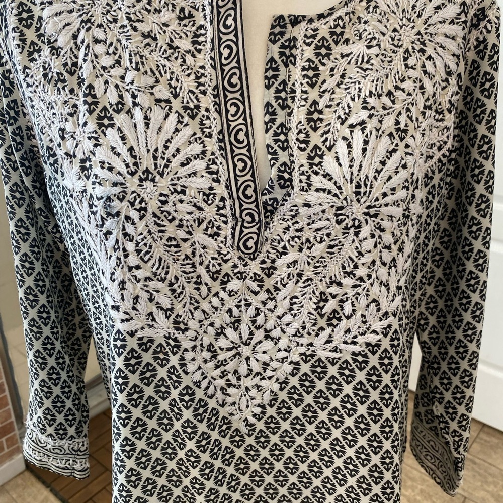 Gretchen Scott Womens Boho Embroidered Tunic Coverup - Picture 5 of 9